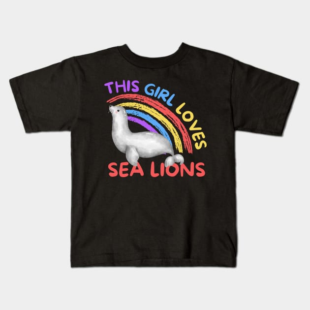 This Girl Loves Sea Lions Seal Kids T-Shirt by Teewyld